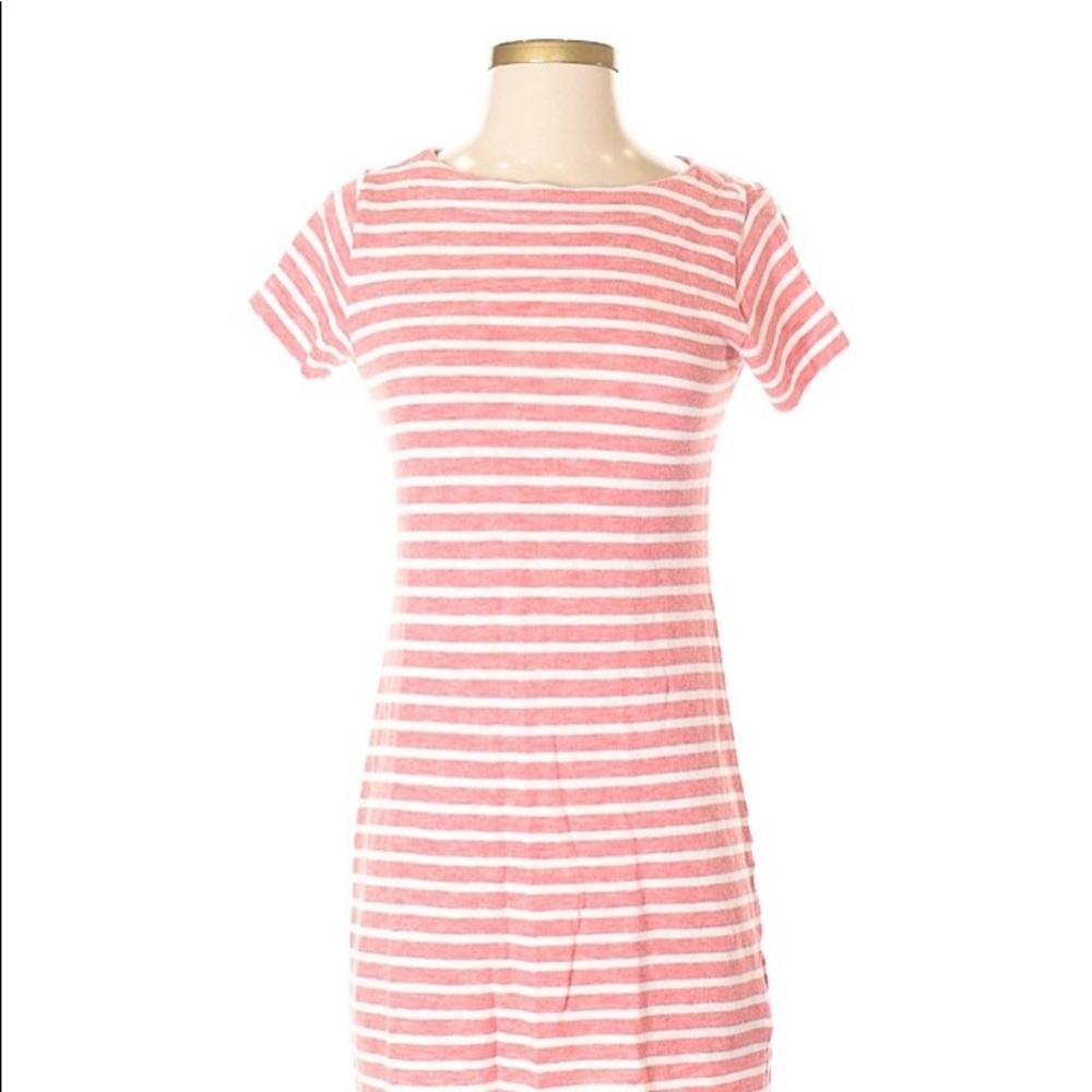 Red and white striped dress